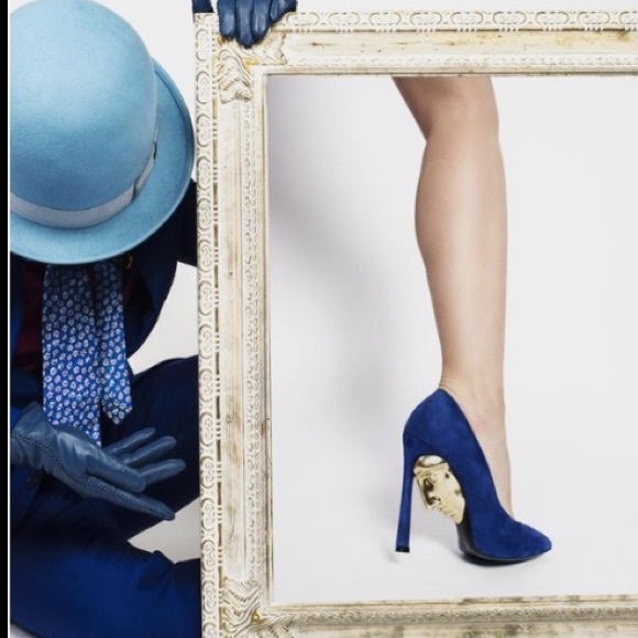 GANOR DOMINIC APOLLO 3D-DETAIL SUEDE PUMPS IN BLUE - Picture 2 of 16